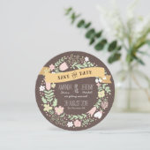 Save The Date Fleur Pastel Bohème Rustique Enregistrer la Date d (Debout devant)