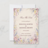 Save The Date Fleur pastel vintage (Devant)