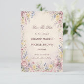 Save The Date Fleur pastel vintage (Debout devant)