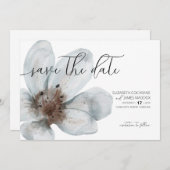Save The Date Fleur ・ Romantique Moderne Floral ・ Élégant Script (Devant / Derrière)