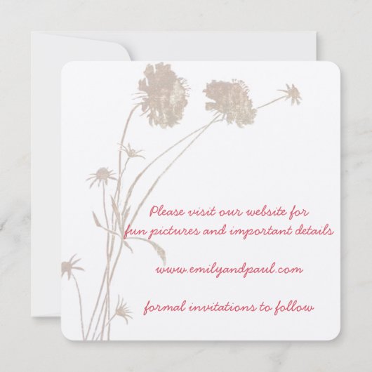 Save The Date Fleur rose de miel Botanique Enregistrer la date (Dos)