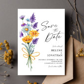 Save The Date Fleur sauvage Aquarelle Boho Garden Mariage élégan