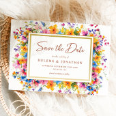 Save The Date Fleur sauvage Aquarelle Jardin Boho Élégant Mariag