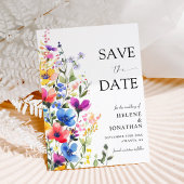 Save The Date Fleur sauvage Aquarelle Jardin Mariage élégant