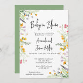 Save The Date Fleur sauvage bébé dans le Baby shower en fleurs (Devant / Derrière)