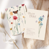 Save The Date Fleur sauvage bleu simple Mariage de torsion