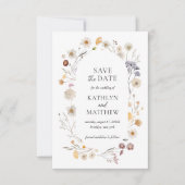 Save The Date Fleur sauvage Boho Chic moderne Whimsical Floral (Devant)