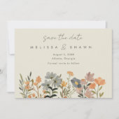 Save The Date Fleur sauvage Boho Mariage de automne Photo Enregi (Devant)