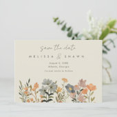 Save The Date Fleur sauvage Boho Mariage de automne Photo Enregi (Debout devant)