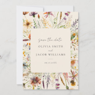 Save The Date Fleur sauvage Boho minimaliste Mariage Floral