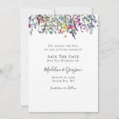 Save The Date Fleur sauvage Boissons gratuites Black White Maria (Dos)