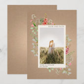 Save The Date Fleur sauvage Cardstock Mariage photo botanique (Devant / Derrière)