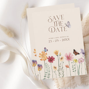 Save The Date Fleur sauvage coloré simple Mariage floral 