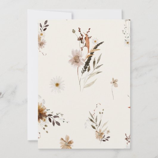 Save The Date Fleur sauvage d'automne Boho | Cadre photo beige (Dos)