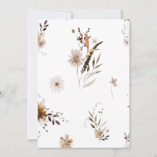 Save The Date Fleur sauvage d'automne Boho | Photo Enregistrer L (Dos)