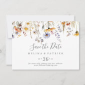 Save The Date Fleur sauvage d'automne Sunshine Mariage horizonta (Devant)