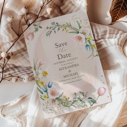 Save The Date Fleur sauvage de printemps classique Meadow Garden