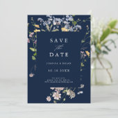 Save The Date Fleur sauvage de printemps de la marine Meadow Gar (Debout devant)