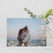 Save The Date Fleur sauvage de printemps élégant Boho Mariage ph (Debout devant)
