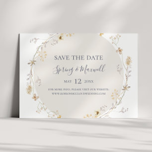 Save The Date Fleur sauvage de printemps Horizontal blanc Enre