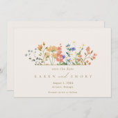 Save The Date Fleur sauvage d'été Boho Mariage (Devant / Derrière)