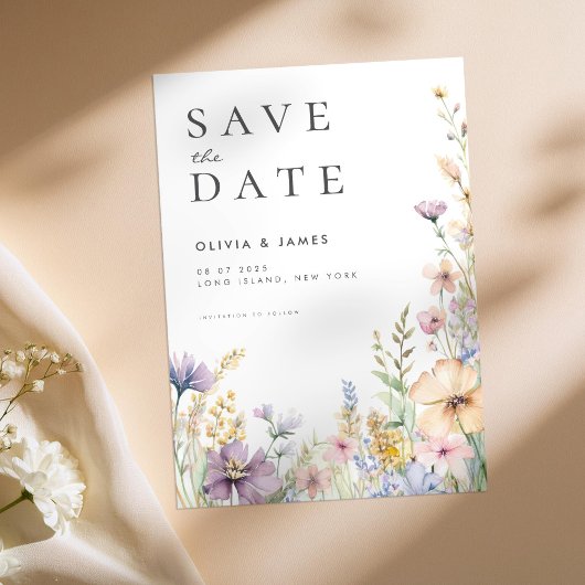 Save The Date Fleur sauvage d'été Floral Mariage