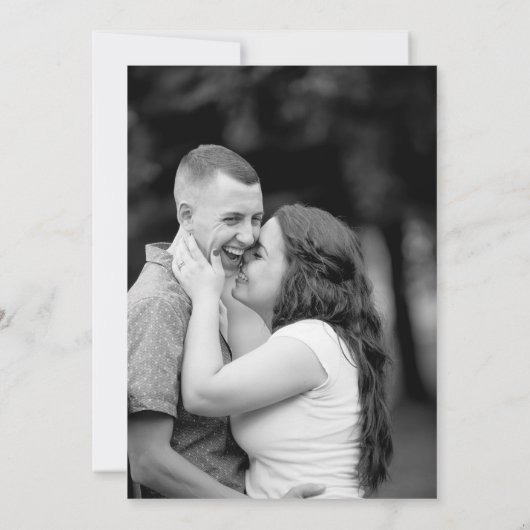 Save The Date Fleur sauvage Eggplant & Gold Frame Mariage Photo (Dos)