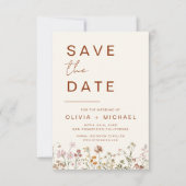 Save The Date Fleur sauvage Elegant Boho Enregistrer la date Min (Devant)