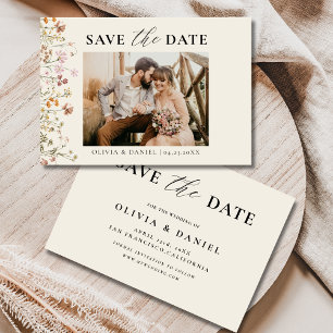 Save The Date Fleur sauvage en terre cuite Floral Mariage coloré