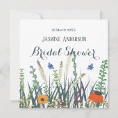 Save The Date Fleur sauvage et papillons mariée classe de douche (Devant)