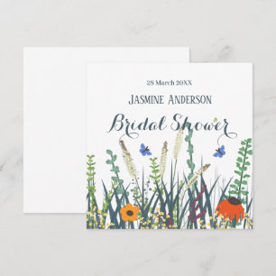 Save The Date Fleur sauvage et papillons mariée classe de douche