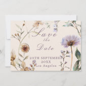 Save The Date Fleur sauvage Floral Moderne Mariage (Devant)
