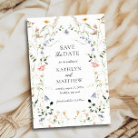 Save The Date Fleur sauvage Floral Wreath Garden Aquarelle Maria<br><div class="desc">Fleur sauvage Floral Wreath Garden Watercolor Wedding Enregistrer la Carte Date. Célébrez votre journée spéciale avec ce design élégant et magnifique pour embellir votre occasion spéciale. Tous les textes sont pré-arrangés pour que vous personnalisiez facilement et rapidement avec vos propres détails.</div>