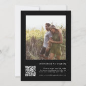Save The Date Fleur sauvage Frame 2 Photo Mariage QR Code noir (Dos)