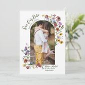 Save The Date Fleur sauvage Frame Rustic Boho Mariage (Debout devant)