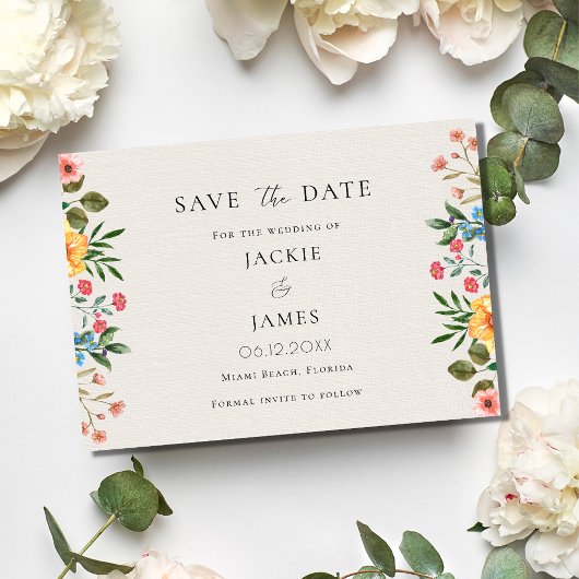 Save The Date Fleur sauvage Garden Floral Mariage