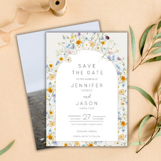 Save The Date Fleur sauvage Garden Wedding Photo