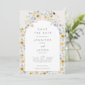 Save The Date Fleur sauvage Garden Wedding Photo (Debout devant)