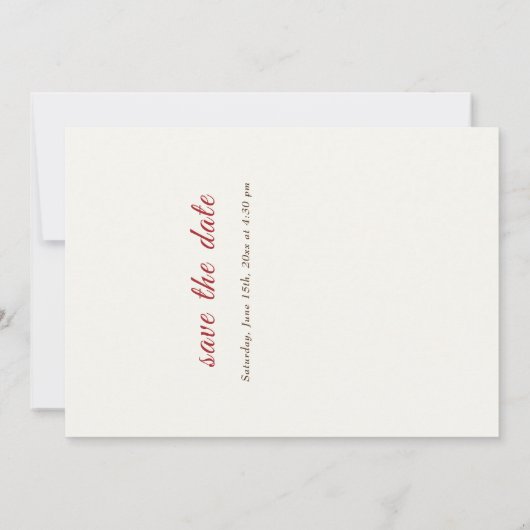 Save The Date Fleur sauvage Jaune Marigold Mariage de feuillage (Dos)