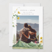 Save The Date Fleur sauvage Mountain Photo Appartement Enregistr (Dos)