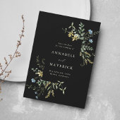 Save The Date Fleur sauvage noir Delicate Boho Mariage Photo