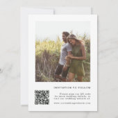 Save The Date Fleur sauvage Oval Frame 2 Photo Mariage QR Code (Dos)