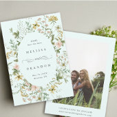 Save The Date Fleur sauvage Oval Frame Mariage Photo Mint