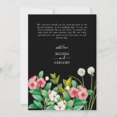 Save The Date Fleur sauvage Périwinkle Aquarelle Mariage noir (Dos)
