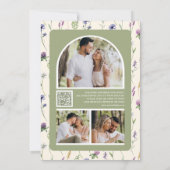 Save The Date Fleur sauvage Photo QR Code Cream Mariage (Dos)