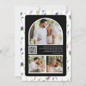 Save The Date Fleur sauvage Photo QR Code Mariage noir (Dos)