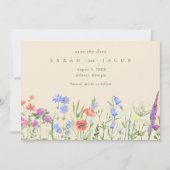 Save The Date Fleur sauvage Printemps Boho Mariage Enregistrer L (Devant)
