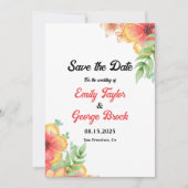 Save The Date Fleur sauvage romantique Botanique Boho Floral Mar (Devant)