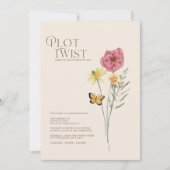 Save The Date Fleur sauvage rose Jaune Fente Twist Enregistrer L (Devant)