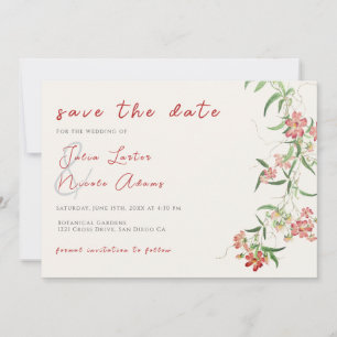 Save The Date Fleur sauvage rose Rose Spring Garland Mariage